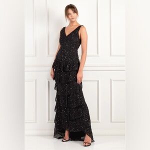 Alice + Olivia Powell Chiffon Beaded Gown